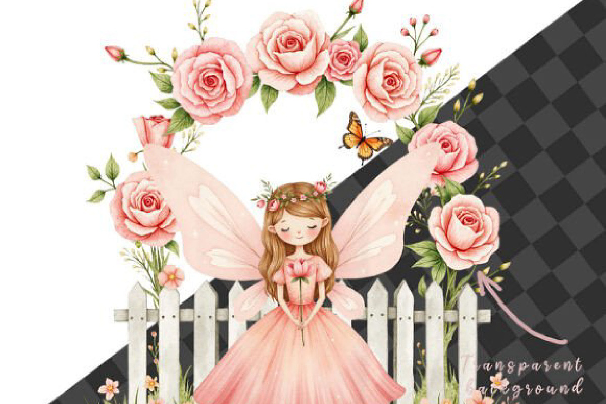 Watercolor Magical Garden Pink PNG, an Illustration by JackArt (Photo 8 of 8)