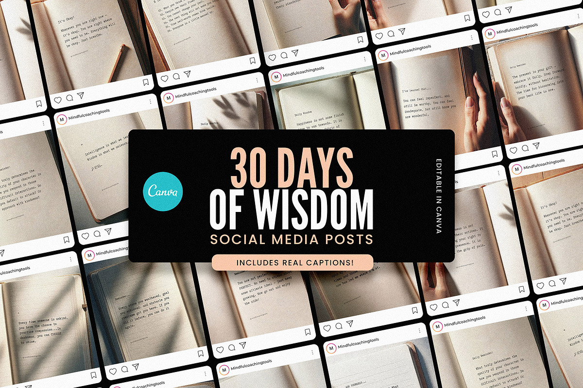 30 Days of Wisdom Social Media Posts, a Social Media Template by AndrewPixel (Photo 1 of 11)