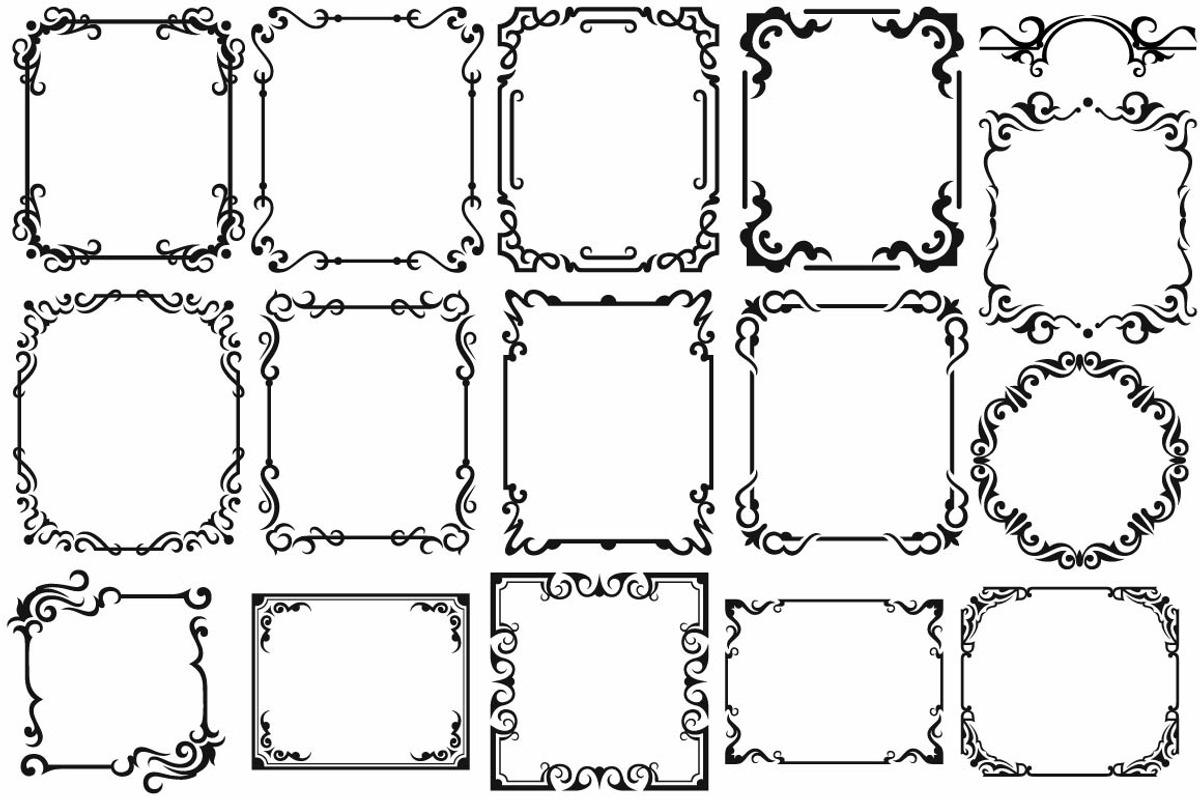 Vintage frames, a Pattern Graphic by LineworkStock (Photo 2 of 12)