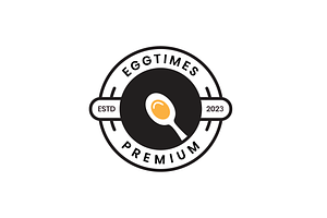 egg cooking cuisine food badge logo, a Branding & Logo Template by devastd