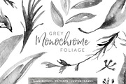 Grey Monochrome Foliage, an Illustration by Laurel Autumn (Thumbnail 1 of 4)