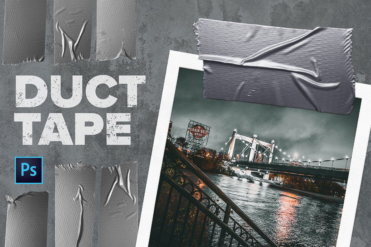 Isolated Gray Duct Tape [PSD], an Object Graphic by Block 81 (Photo 1 of 4)