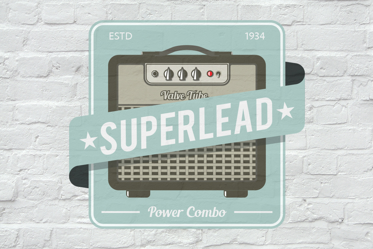 Vintage Amplifier Badges Set, a Branding & Logo Template by Bobboz Store (Photo 3 of 4)