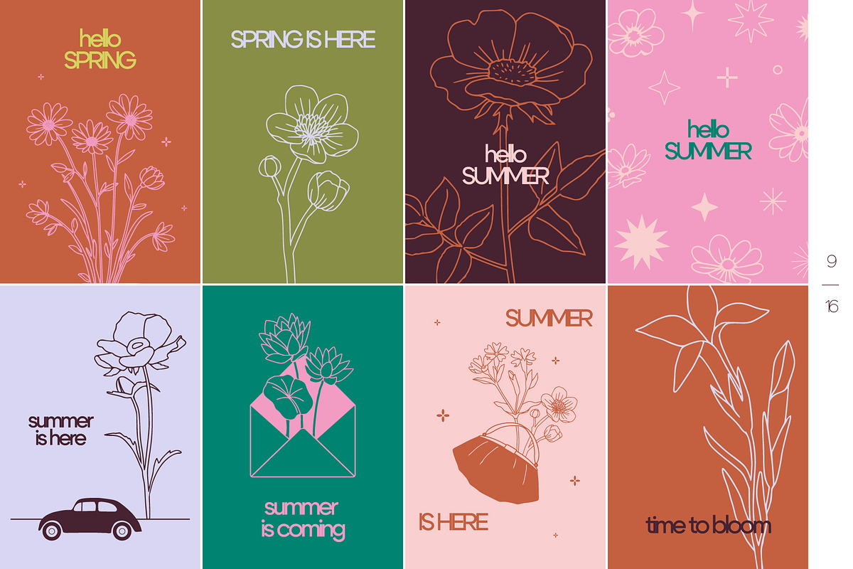 BLOOM floral spring summer bundle, a Seasonal Illustration by Lena Nikolaeva (Photo 5 of 14)