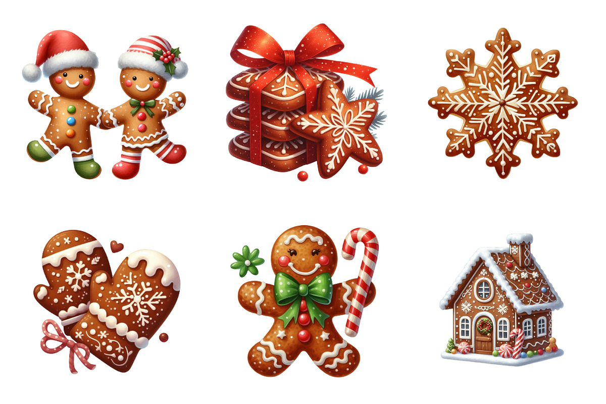 Cute Christmas Gingerbread Man Png, an Illustration by SinaCreation (Photo 3 of 7)