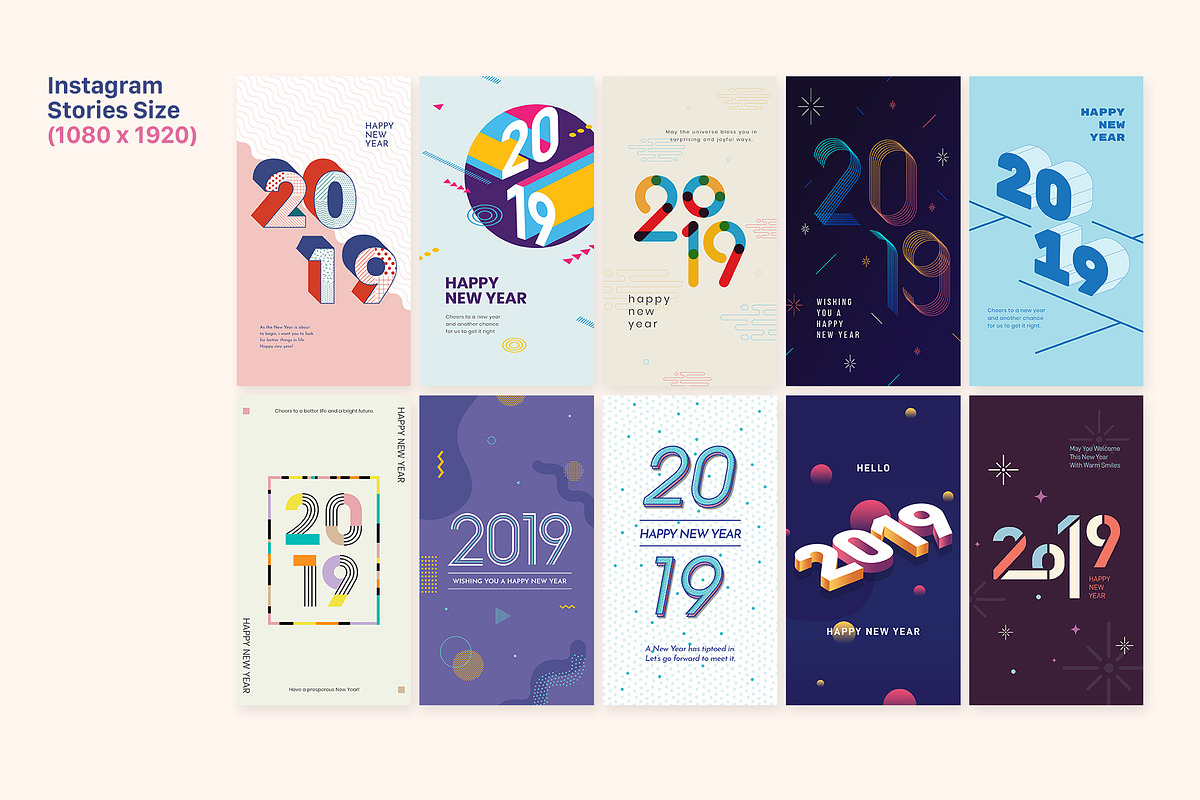 2019 New Year Instagram Bundle, a Social Media Template by muhisya (Photo 8 of 9)