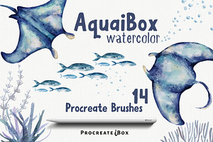 14 Procreate Watercolor Brushes, a Brush Add-On by ProcreateiBox