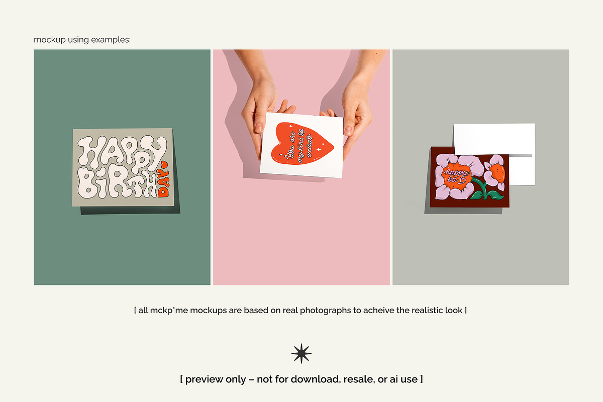 DIN A/5x7 landscape card mockup set, a Merchandise Mockup by MCKP*ME (Photo 4 of 7)