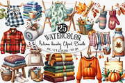 Watercolor Autumn Laundry Clipart, an Illustration by Designking (Thumbnail 1 of 4)