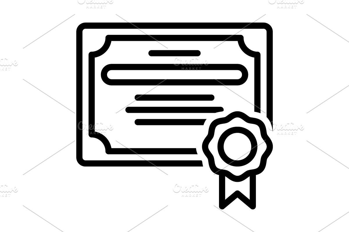Certified authorized black icon, an Outline Icon by Creative priyanka