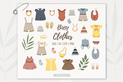 Boho baby clothes & toys clipart set, an Illustration by BrillCreateArt (Thumbnail 1 of 5)