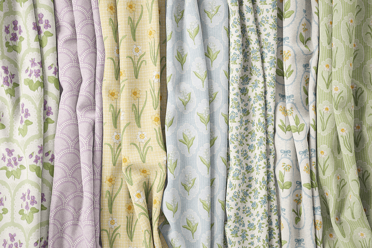 Vintage Spring Floral Patterns, a Pattern Graphic by PATTERNS etc. (Photo 6 of 19)