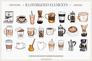 Coffee Drinks Illustrations, a Food Illustration by TWG Designs (Thumbnail 2 of 3)