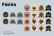 Character Faces Set, a Person Illustration by moja doodle (Thumbnail 4 of 7)