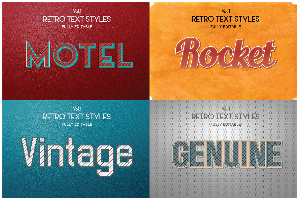 Vintage Retro Text Styles .Ai preview 3