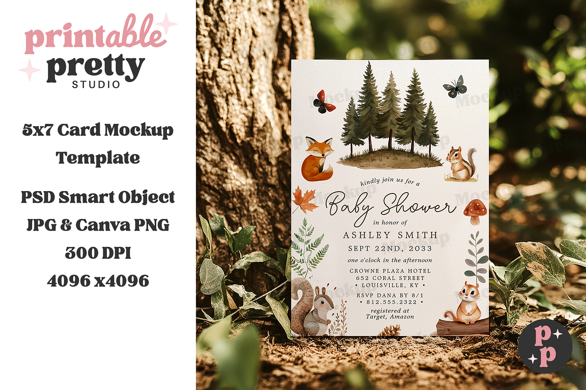 Forest Floor Card Mockup PSD, a Product Mockup by Printable Pretty Studio (Photo 2 of 7)