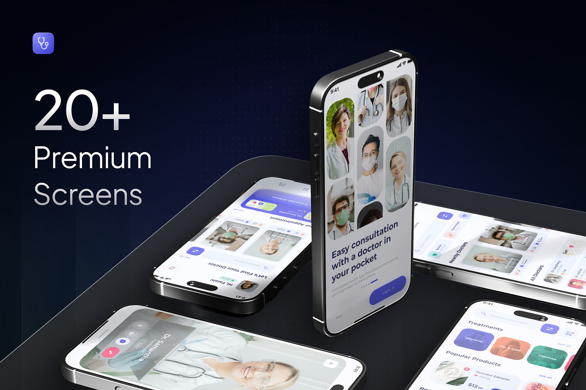 PockeDoc - Doctor Appointment UI Kit, an UI Kit Template by Rafiq | YDN (Photo 2 of 6)