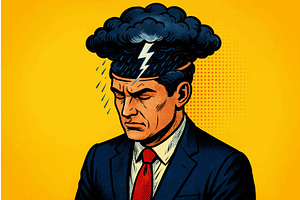 Stressed Businessman with, a Person Illustration by AlexArt