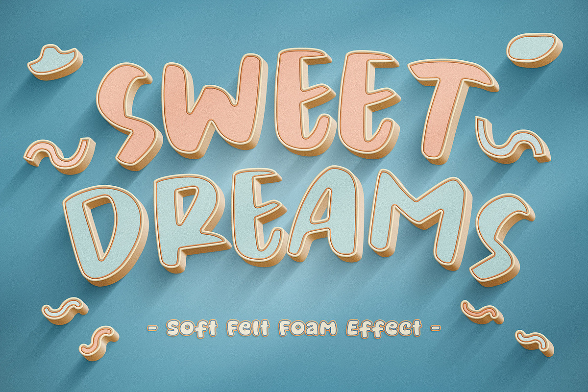 Soft Felt Foam Text Effects, a Layer Style Add-On by Andrew Skoch Design (Photo 4 of 8)