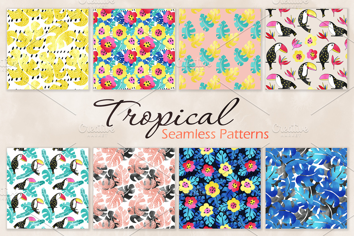 Tropical graphic and pattern pack, a Background Graphic by Lidiebug (Photo 4 of 6)