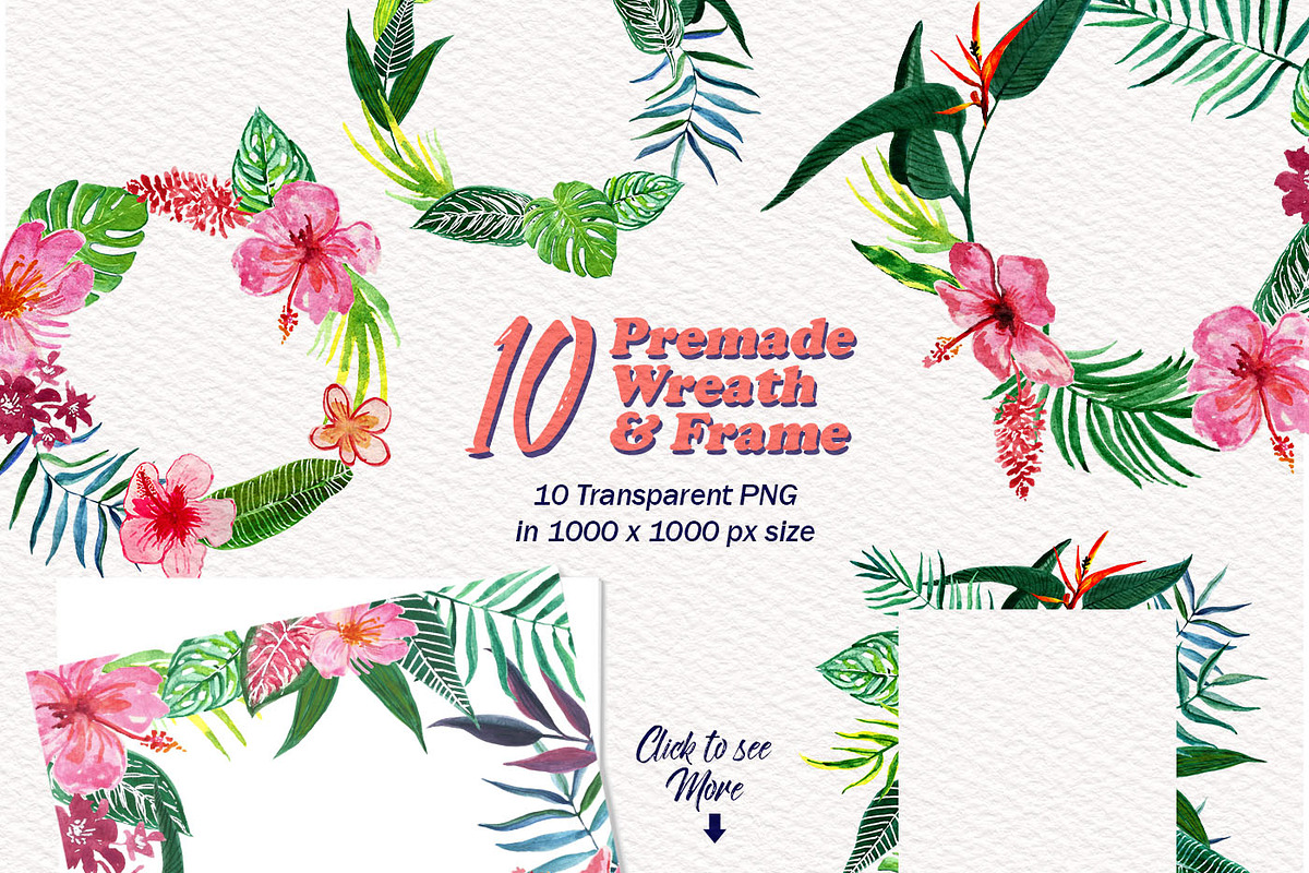 The Tropical Vibe! Summer Watercolor, a Texture Illustration by clairedelune (Photo 5 of 6)