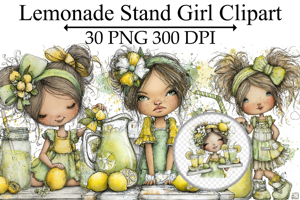 Lemonade Stand Girl Clipart, an Illustration by Design Market (Photo 1 of 4)