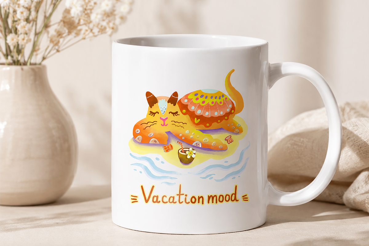 Vacation Cat Turtle Character PNG, an Animal Illustration by FaliushViktoriaArtist (Photo 5 of 5)