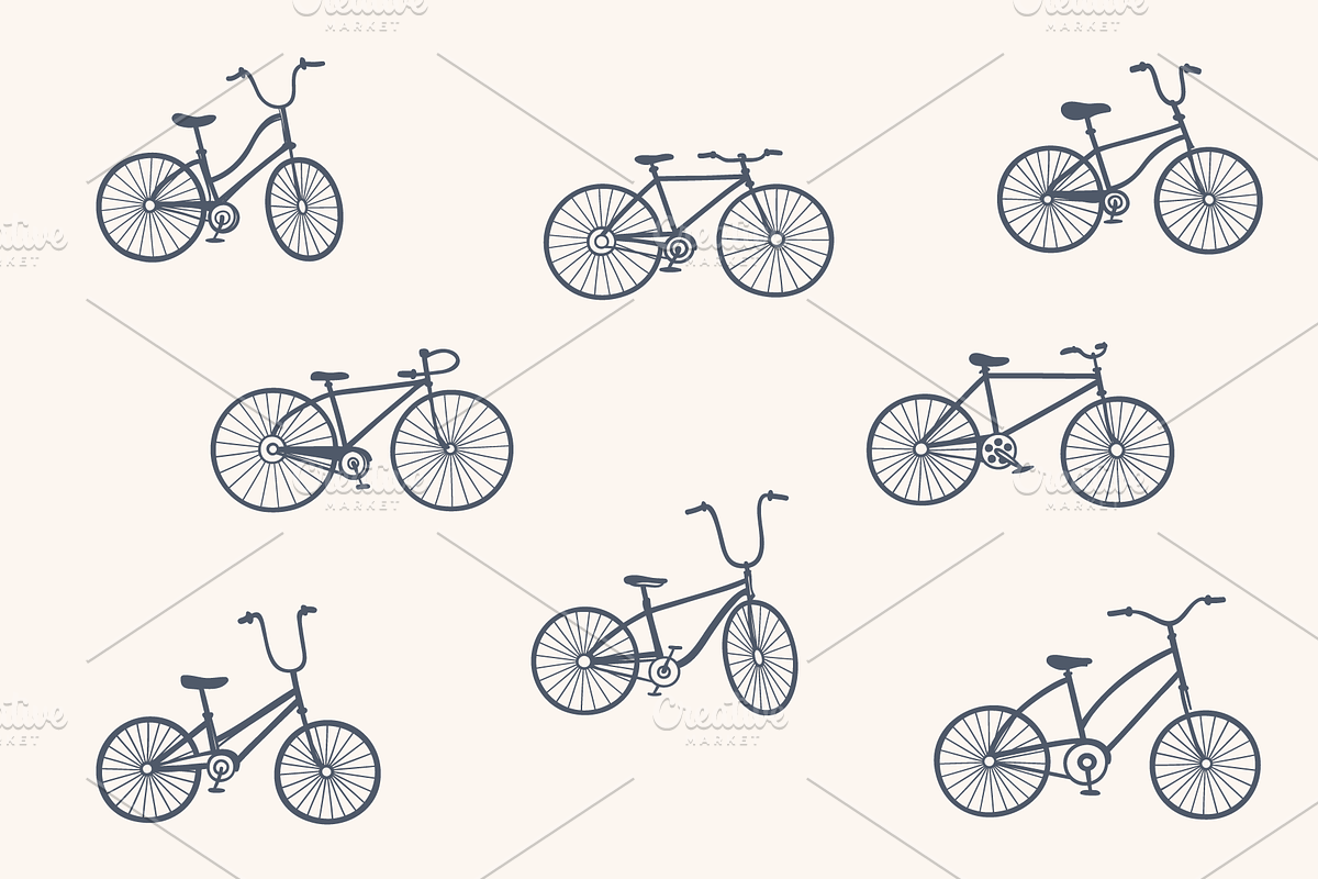 Bicycles & Promenade Vector Drawings, a Decorative Illustration by Adiemus (Photo 2 of 10)