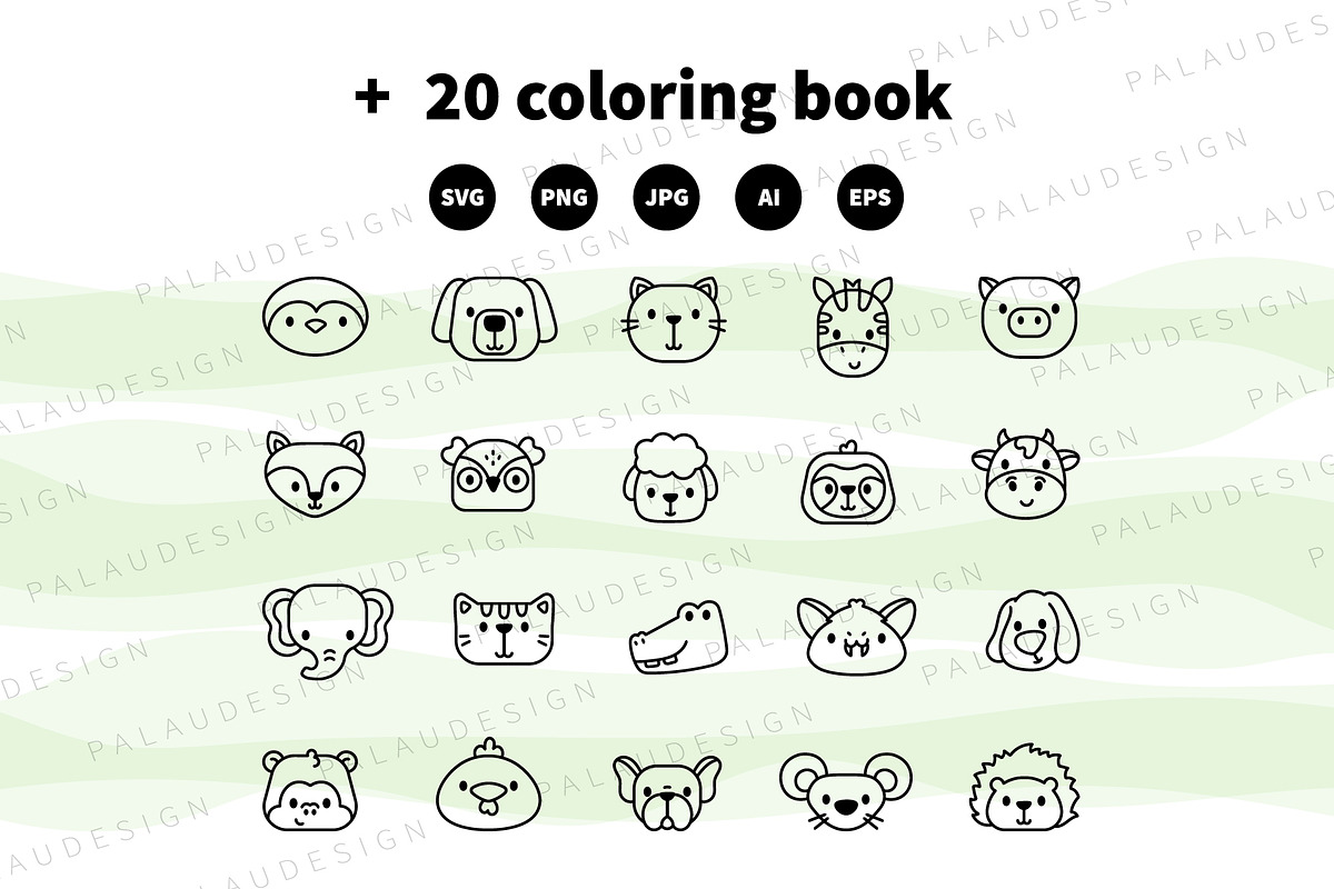 Cute Kawaii Animal Heads Characters, an Animal Illustration by Palau (Photo 11 of 12)