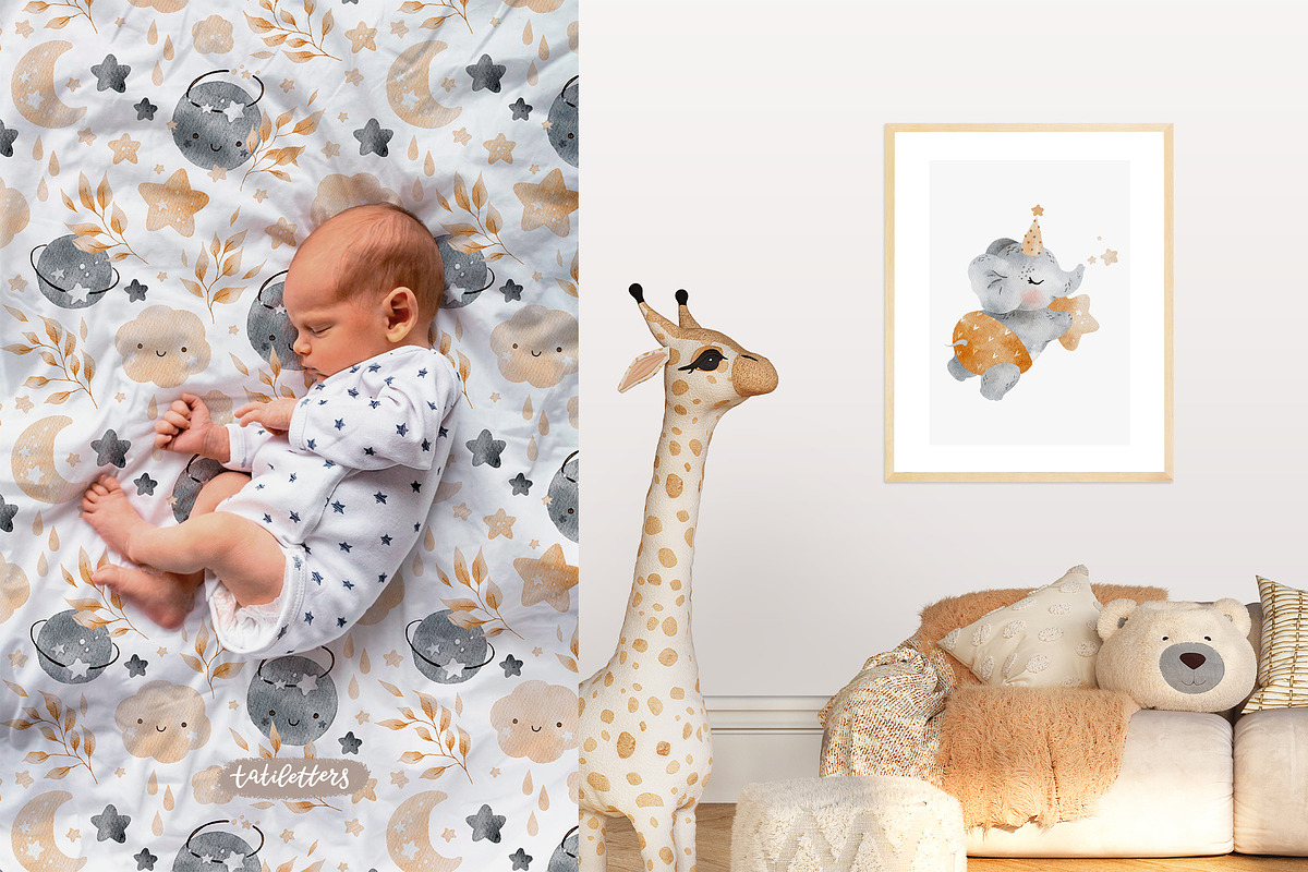 Dreamy Sleeping baby animals, an Animal Illustration by tatiletters (Photo 7 of 13)