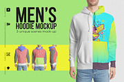 Men's Hoodie Mockup, a Hoody Mockup by Mock-up Store (Thumbnail 1 of 6)