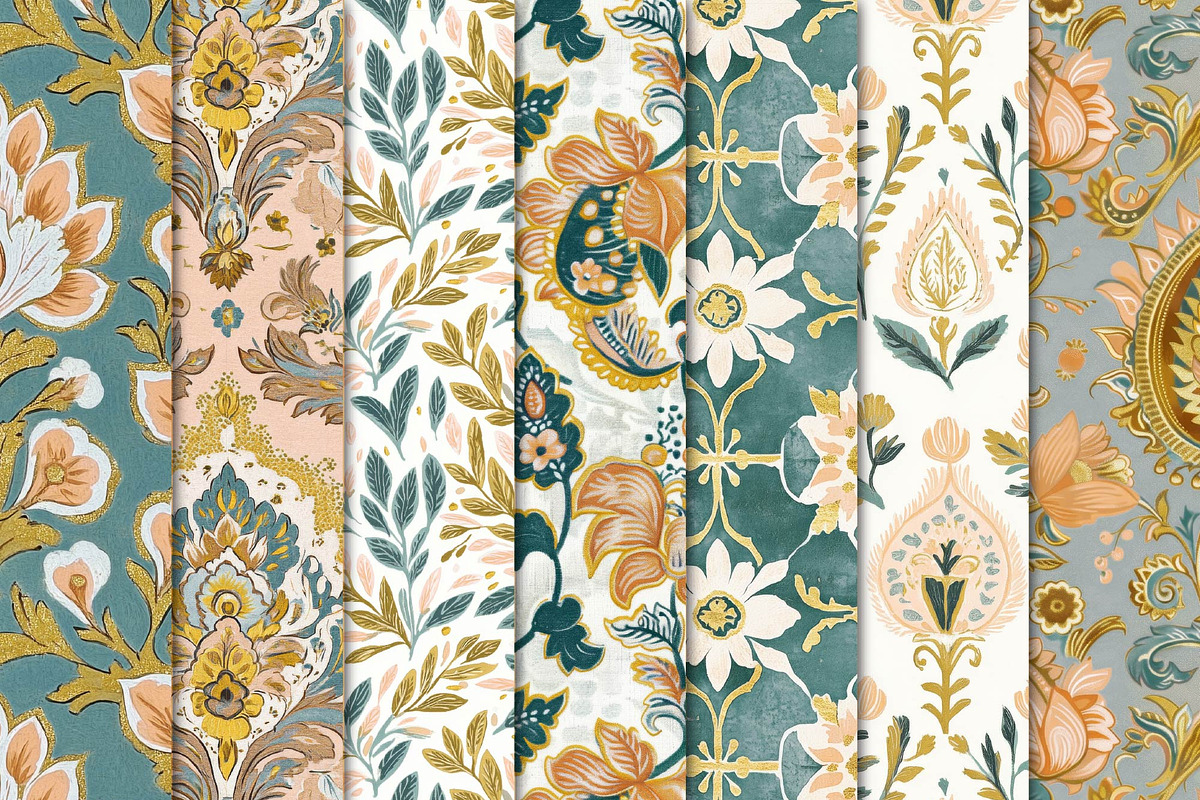 Vintage Indian Heritage Floral Art, a Pattern Graphic by Maishop (Photo 2 of 3)