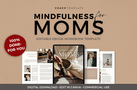 Mindfulness for Moms Ebook Template, a Brochure Template by COACHTEMPLATE