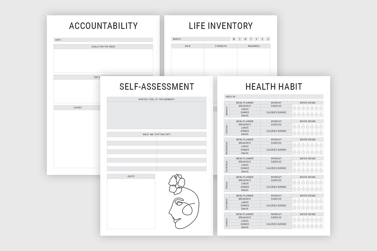 Life Self Help Planners InDesign, a Stationery Template by MNT-Creator (Photo 4 of 10)
