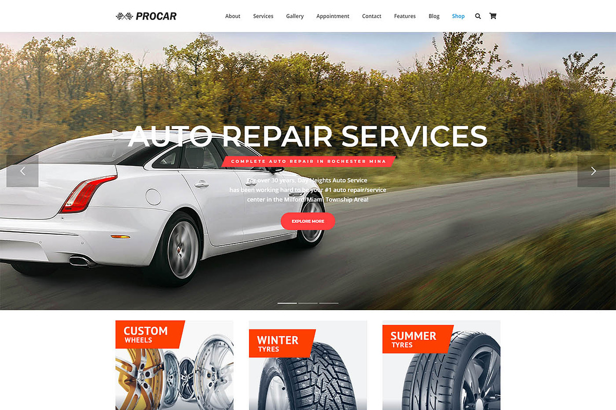 Procar - Car Repair & Business, a WordPress Template by Cherry Wordpress Theme (Photo 3 of 6)