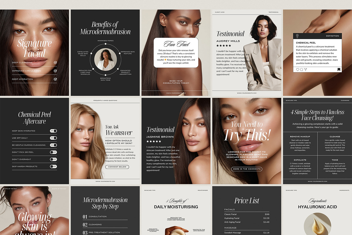 Skincare Instagram Bundle Vol.2, a Social Media Template by Studio Loire