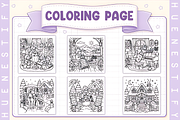Grandma’s Winter House Coloring Book, a Seasonal Illustration by Design Station (Thumbnail 2 of 3)