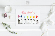 Winter Penguins. Watercolor clipart, an Animal Illustration by LABFcreations (Thumbnail 8 of 8)