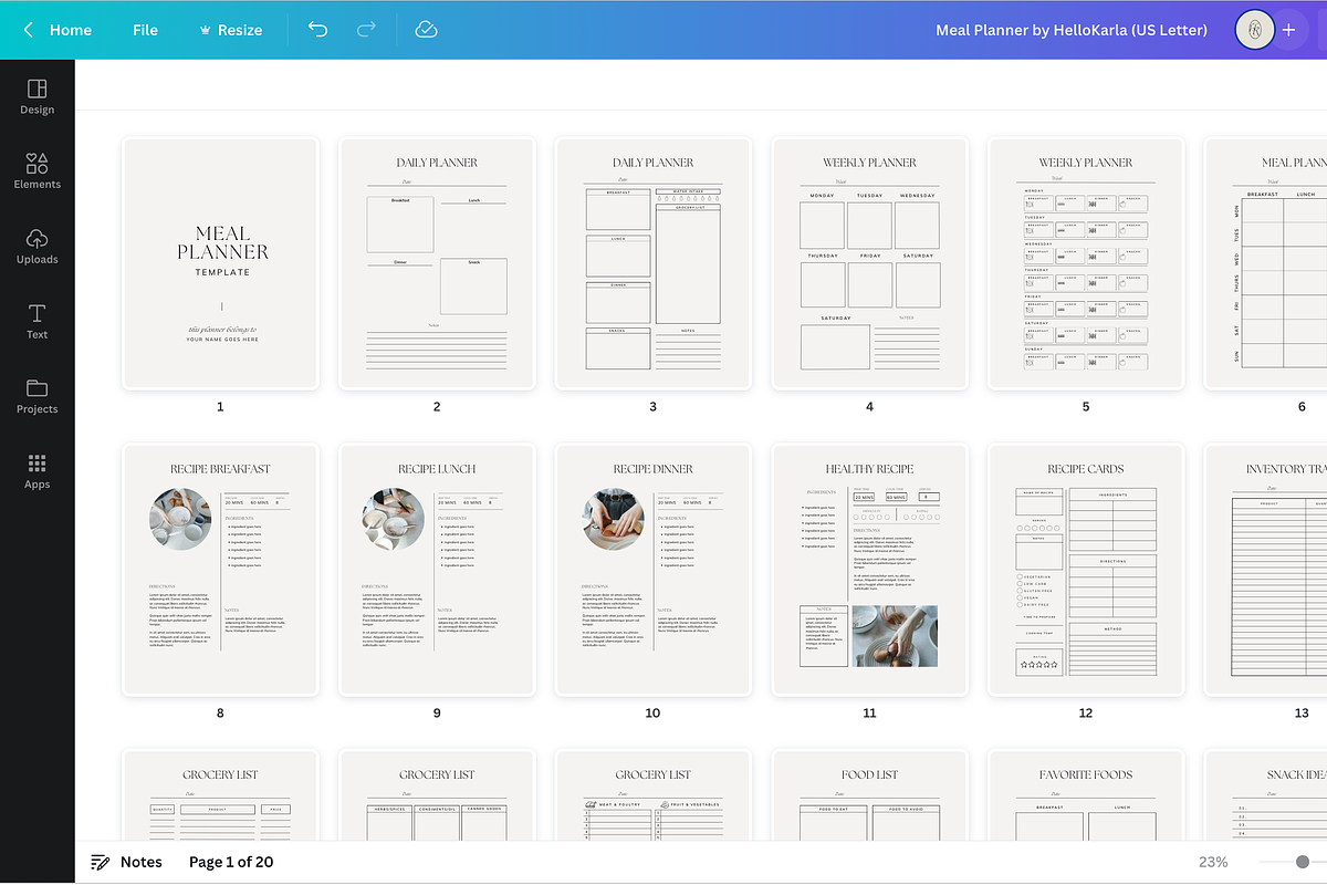 Meal Planner Canva Template, a Presentation Template by HelloKarla (Photo 6 of 6)