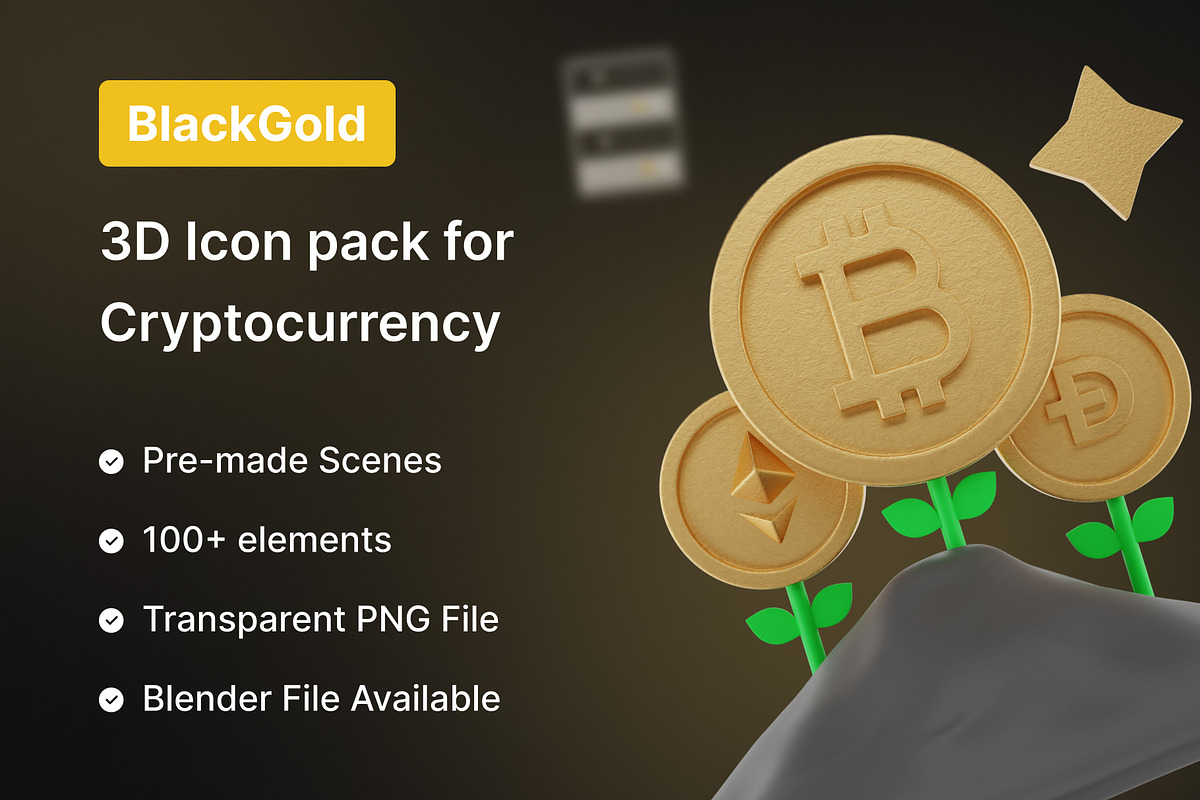 BlackGold 3D, an Object 3D Model by Iqonic Design (Photo 1 of 6)