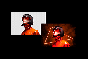 Orange Neon Triangles Effect