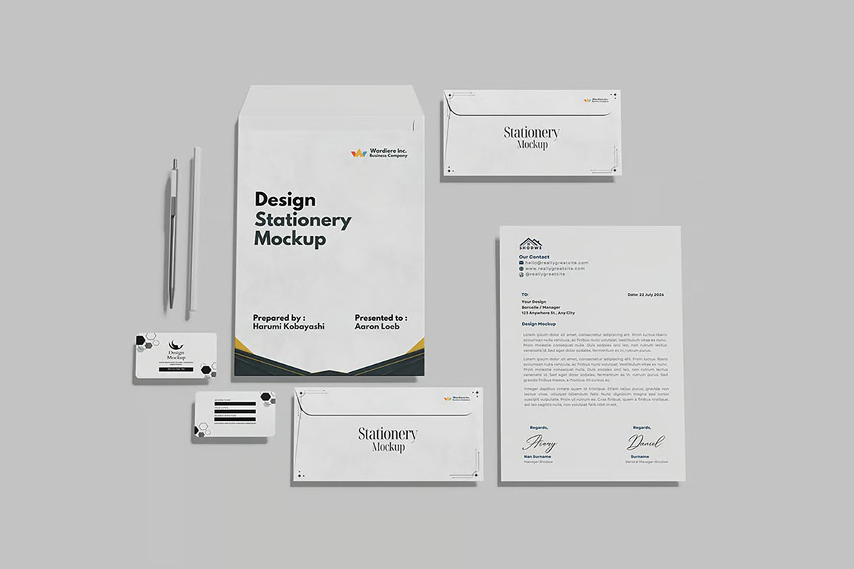 Stationery Mockup, an Advertising Mockup by Se٧enStudio (Photo 1 of 2)