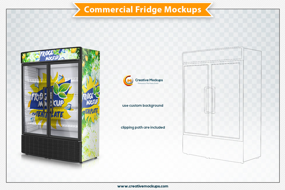 Commercial Fridge Mockup, a Merchandise Mockup by Plus Media (Photo 3 of 3)