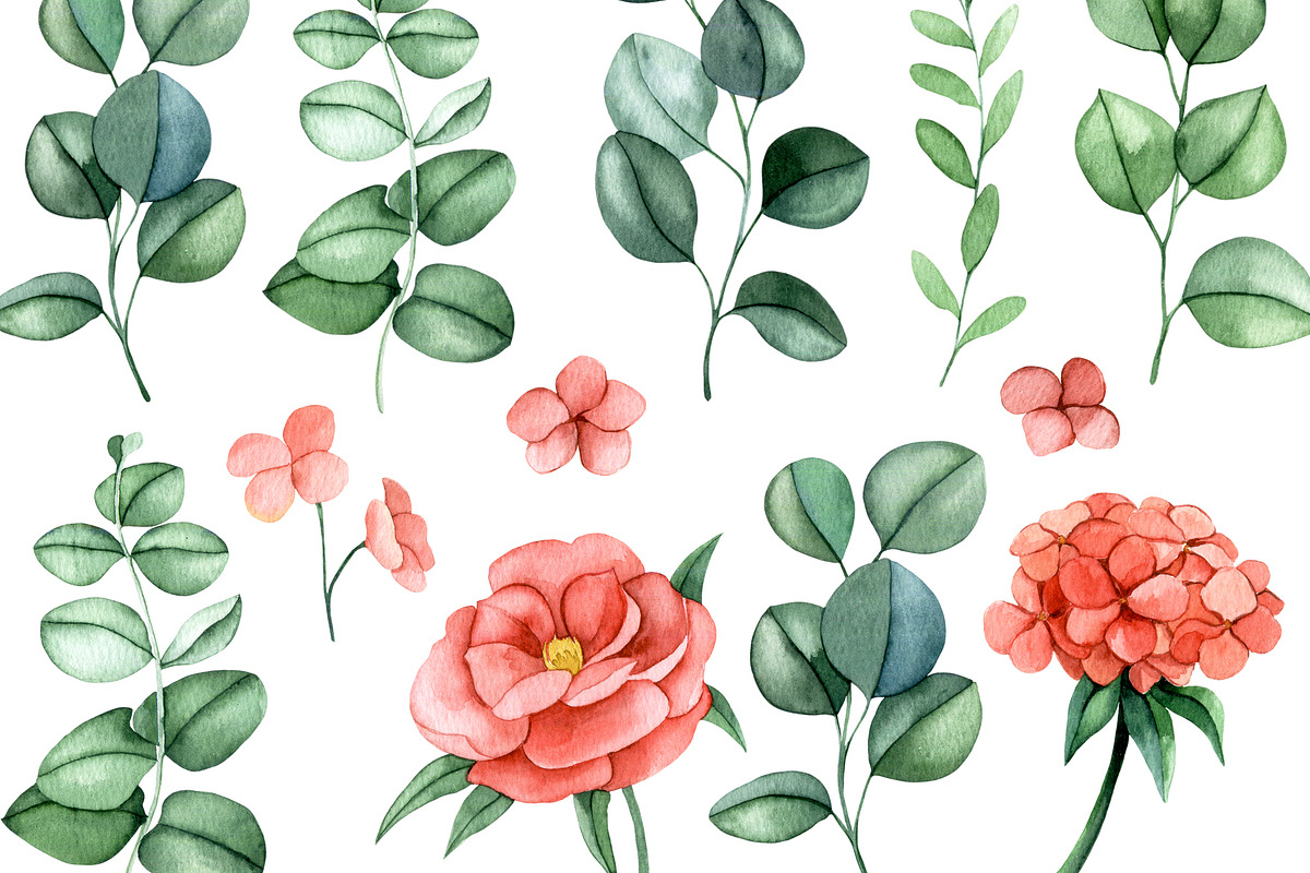 Pink flowers. Watercolor collection, a Decorative Illustration by made by Tanya (Photo 2 of 5)