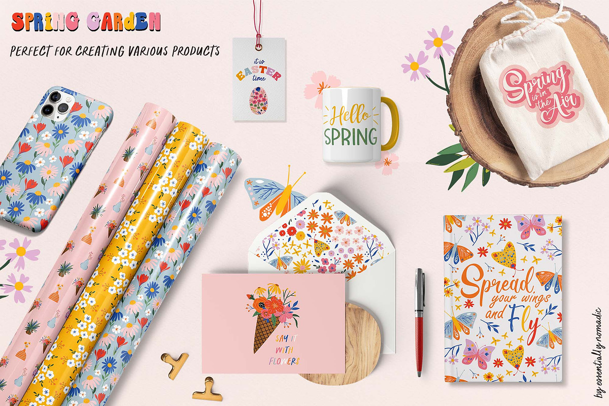Spring Garden Pattern & Illustration, an Illustration by Essentially Nomadic (Photo 6 of 12)
