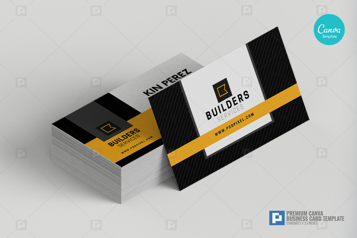 Construction Canva Business Card 10, a Business Card Template by PSDPixel (Photo 3 of 4)