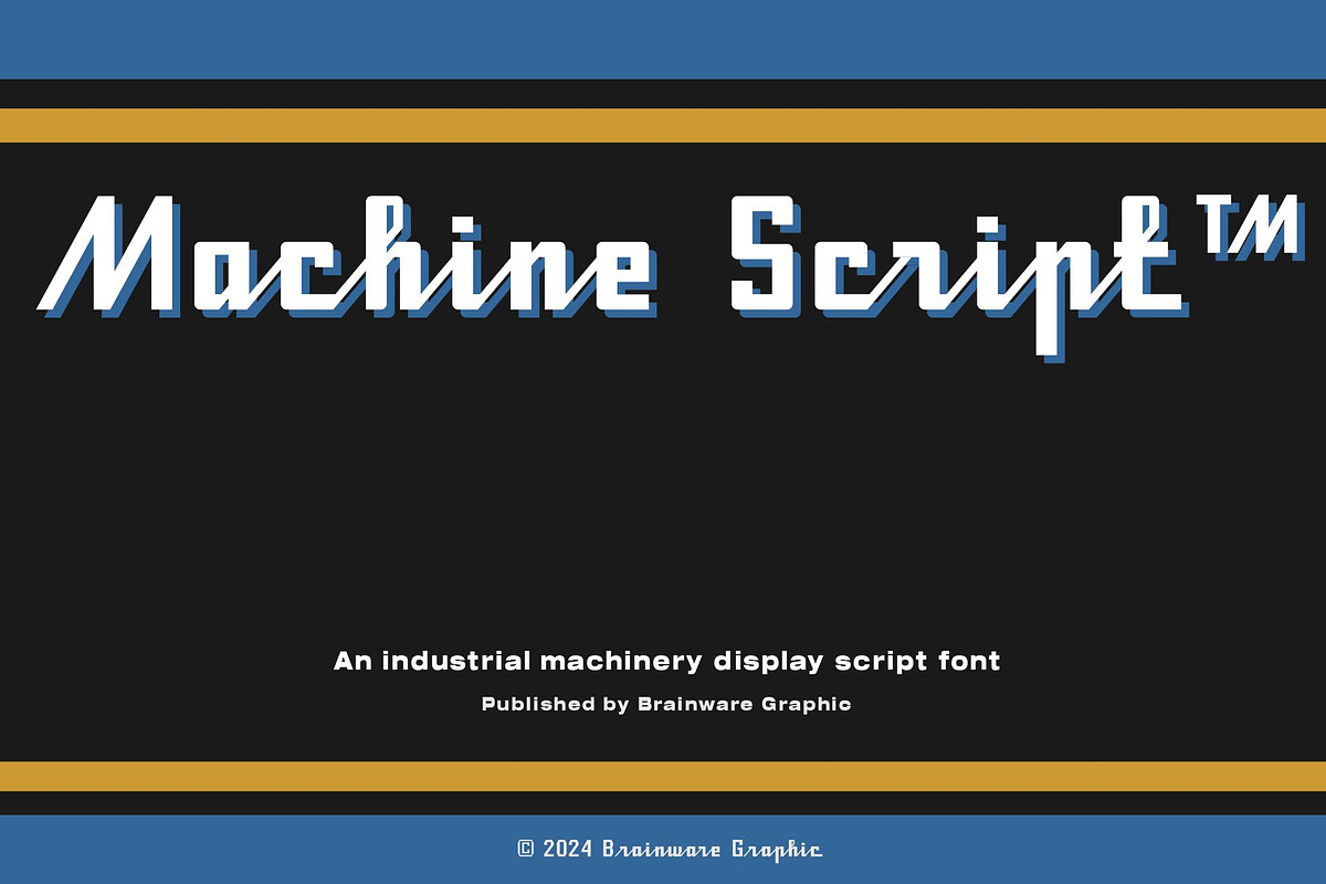 Machine Script, a Script Font by Brainware Graphic (Photo 1 of 2)