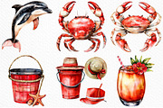 Watercolor Beach Clipart, an Illustration by Craft Nest (Thumbnail 6 of 6)