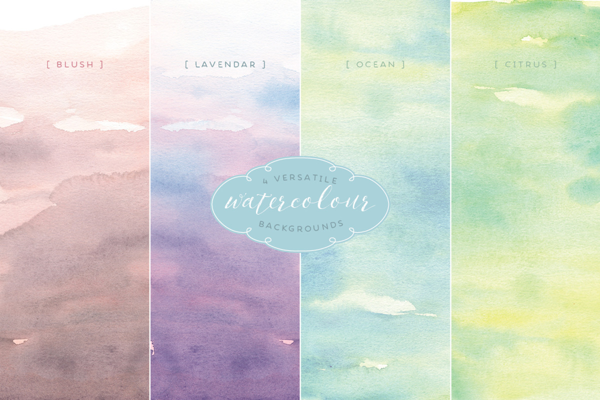 Watercolor floral edges backgrounds, a Decorative Illustration by Lisa Glanz (Photo 5 of 5)