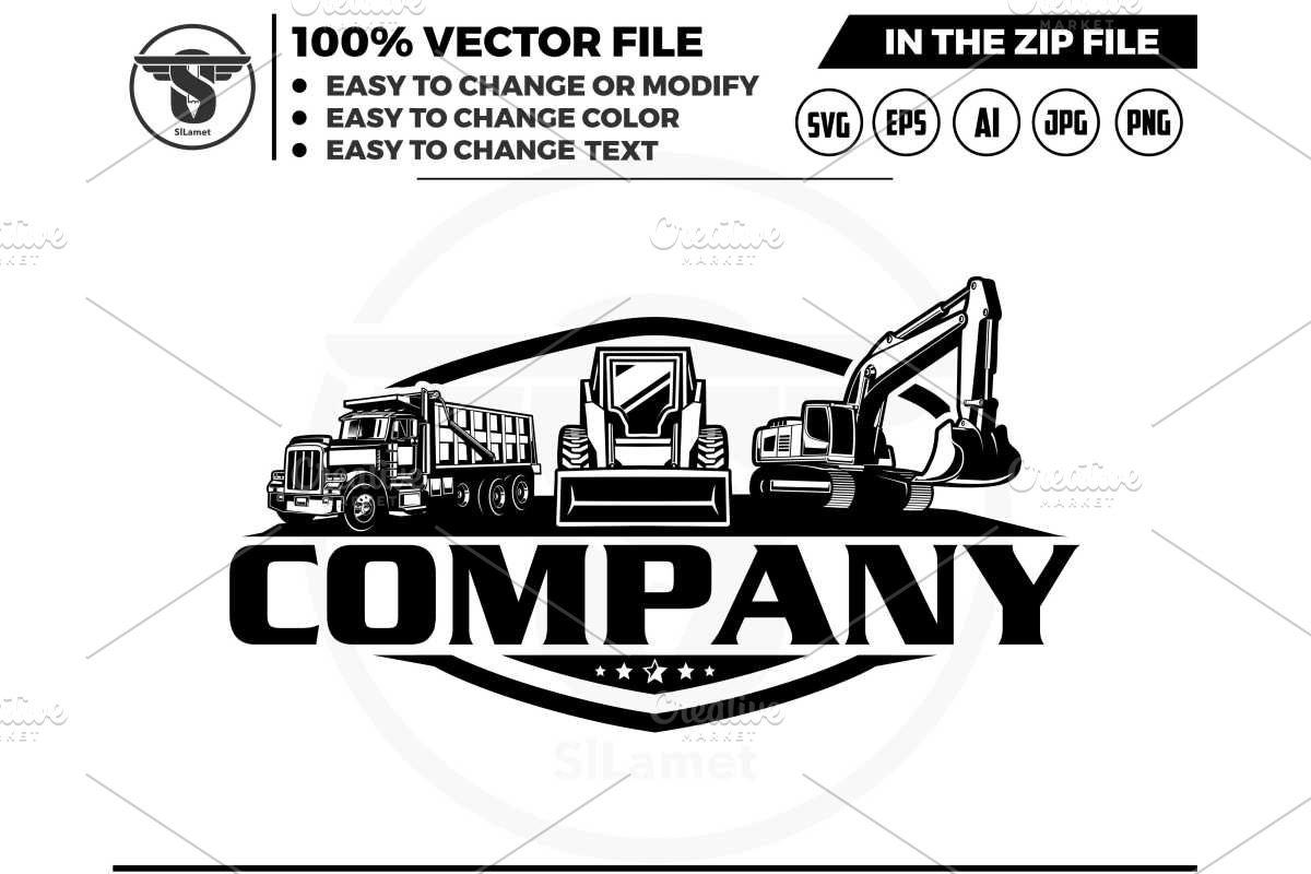 heavy equipment logo, a Branding & Logo Template by slLametDesigns